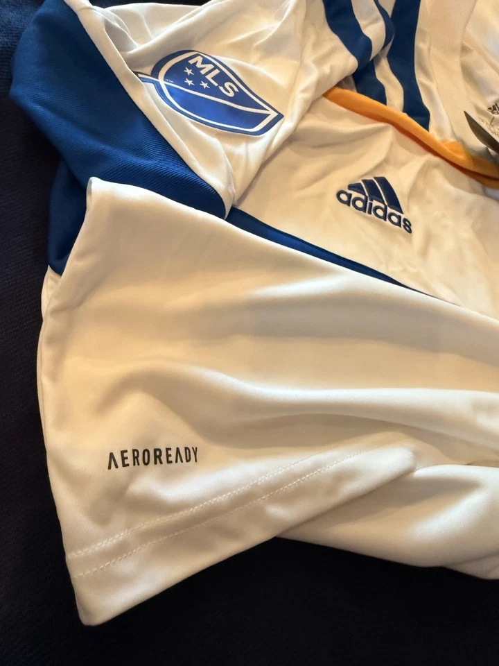 Camiseta de fútbol firmada Adidas auténtica San Jose Quakes Espinoza L Foto 4 de 4
