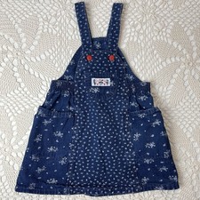 Vintage 1990s Oshkosh B'Gosh Girls 4t Gardening Floral Skirtall Overalls Dress