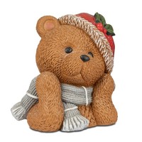 Dekofigur BüSte Teddy A Mit MüTze Und Schal H. 26Cm Aus Kunststein Formano W25