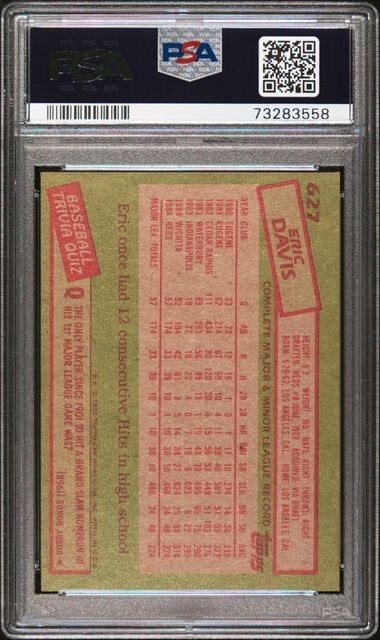 1985 TOPPS 627 ERIC DAVIS PSA 8 ROOKIE CARD!!!! REDS!!! | eBay