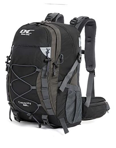 Lightweight Waterproof Hiking Backpack for Men and Women - Black Day Pack