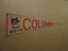 IHL Columbus Owls Vintage Defunct Circa 1975-76 Team Logo Hockey Pennant