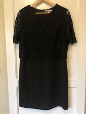 fenn wright manson 14 Black Dress Lace top Party Evening wedding cruise FWM vgc