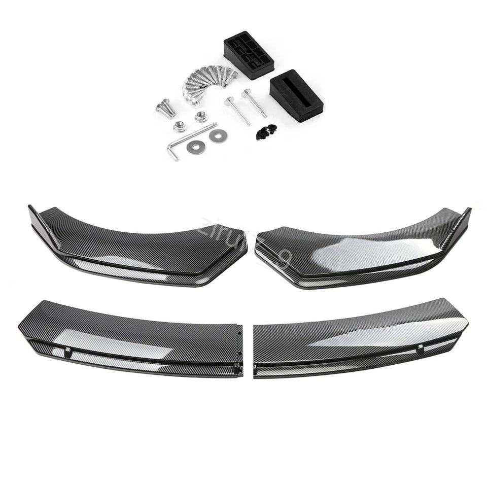 For 12-17 Hyundai Accent Sedan/Hatchback Carbon Style Front Bumper Spoiler Lip - Imagem 3 de 4