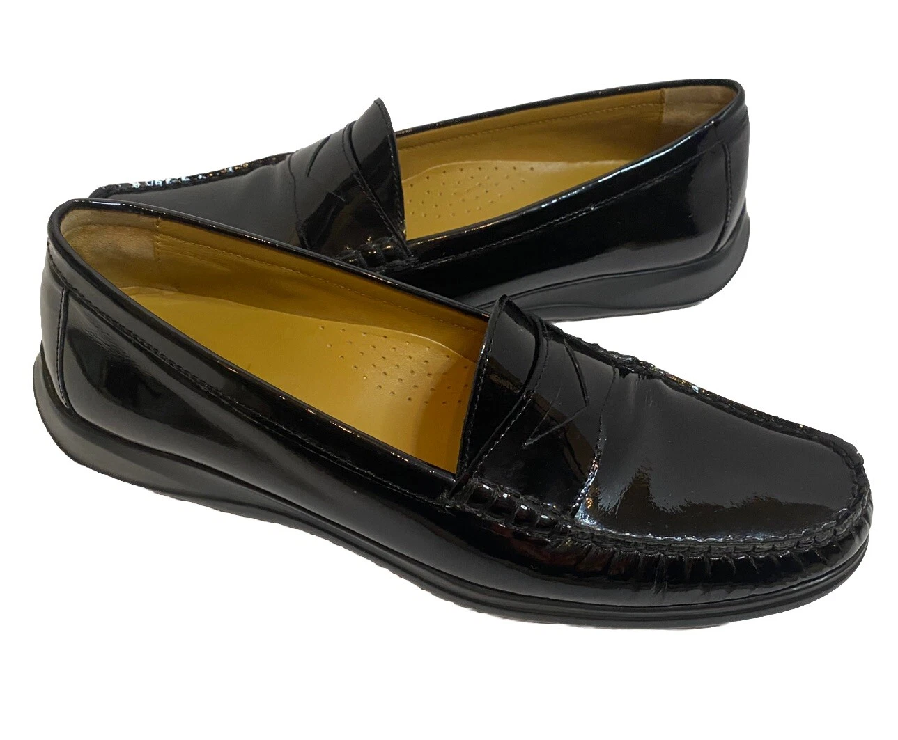 NIKE Scarpe mocassini Cole Haan Erika Air Penny nere vernice pelle donna 10AA strette