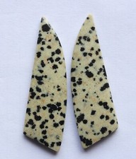 43.55 Cts Natural Dalmation Jasper 48.5mm X 14m each Cabochon Loose Match Pair