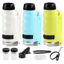Mini Microscope For Kids Portable Microscope LED Lighting Small Handheld US NEW