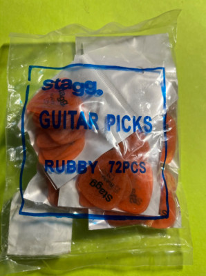 BULK (72) STAGG ''Rubby'' Nylon 1.00MM Tangerine nylon guitar pick- NOS  FREE S/H