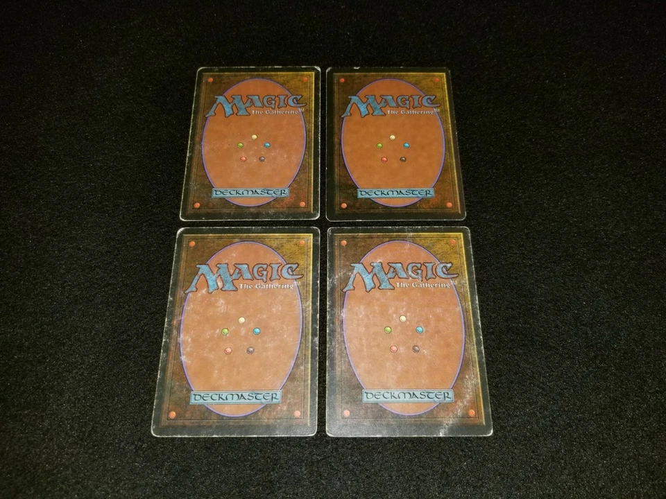 MTG 4x Revised red uncommon HP French FBB Lightning Bolt - ships w/ tracking - Image 2 of 2