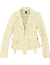 Diesel Womens 1 Button Blazer Jacket Uk 10 Small Beige Linen Bm24