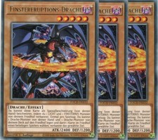 yugioh 3x Finstereruptions-Drache TOCH-DE032 RARE 1AUFLAGE DEUTSCH