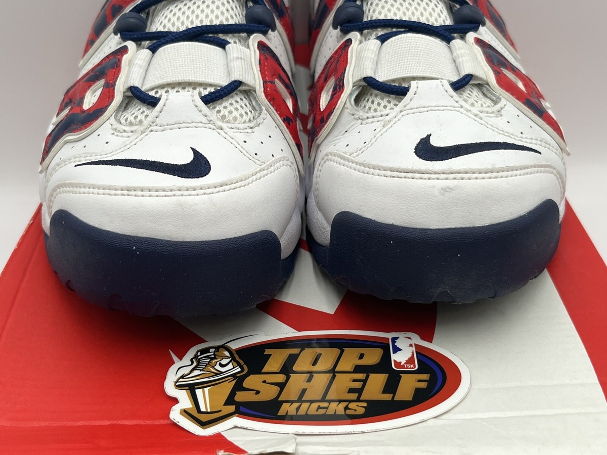 Nike Air More Uptempo Red Navy Camo 2020 Size 9.5 Used Rare