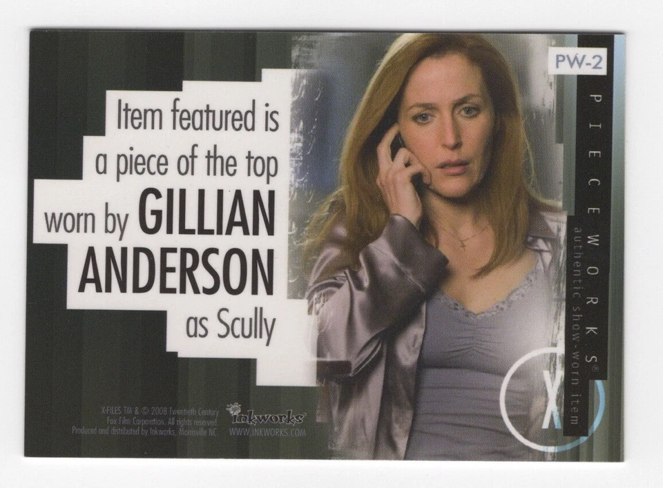 Gillian Anderson as Scully X-Files I Want to Believe Pieceworks Costume Card PW2 - Image 2 of 2
