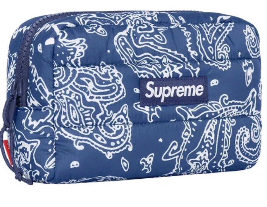 Supreme Puffer Backpack Red Paisley