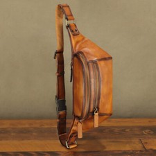 Genuine Leather Fanny Pack Waist Bag Real Leather Sling Bag Purse Crossbody Bags