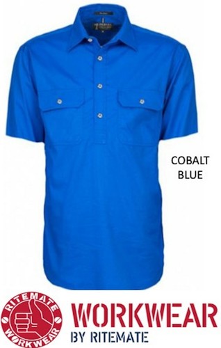 RITEMATE PILBARA CLOSED FRONT SHORT SLEEVE MENS WORK / DRESS SHIRT RM200CFS - Picture 4 of 31