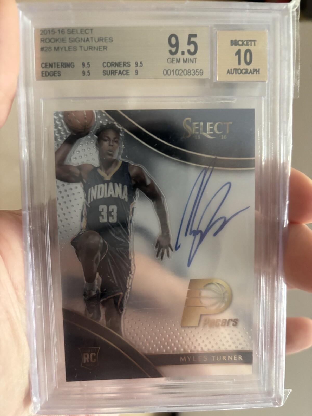 2015-16 Panini Select - Rookie Signatures #RS-MT Myles Turner /199 (AU, RC)