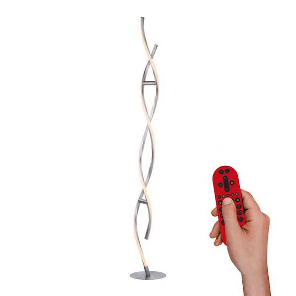 Led Stehlampe Smarthome Silber Dimmbar Fernbedienung Rgb Cct Wohnzimmer Modern-image