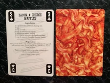 Swap Playing Card   BACON RECIPES   Bacon & Cheese Waffles