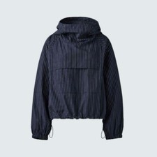UNIQLO : C Hooded Pullover Shirt Striped Navy Women New L Japan 474942
