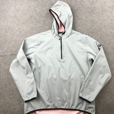 Horseware Jacket Womens Large Gray 1/4 Zip Hooded Pullover Windbreaker Platinum*