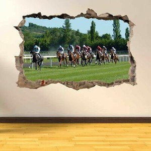 Horse Racing Wall Art Sticker Mural Wallpaper Home Room Office Pub Decor As8 Ebay
