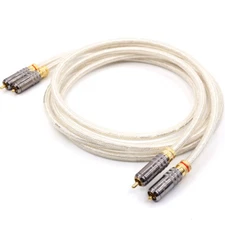 OFC Silver Plated Interconnect Cable with Gold Plated RCA Plug HIFI Audio Cable