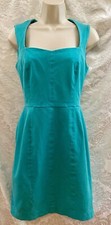 BANANA REPUBLIC Women’s BodyCon DRESS~Size 4~Sleeveless TEAL Stretch Cotton EUC