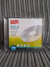 NEW (10) Staples DVD-R Recordable DVD 4.7 GB Individual Cases in Plastic Sealed