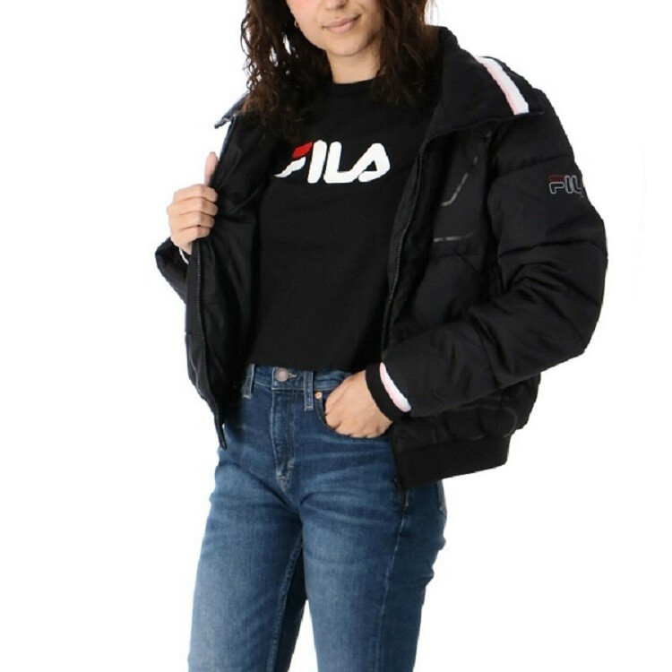 Fila PIUMINO Donna BOMBER CROPPED FULL ZIP LAJANA 683175 Nero