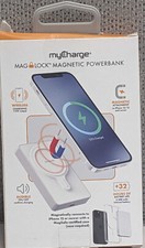 myCharge Maglock 6k 6000mAh/12W Wireless Charger  USB-C Port Power Bank - White