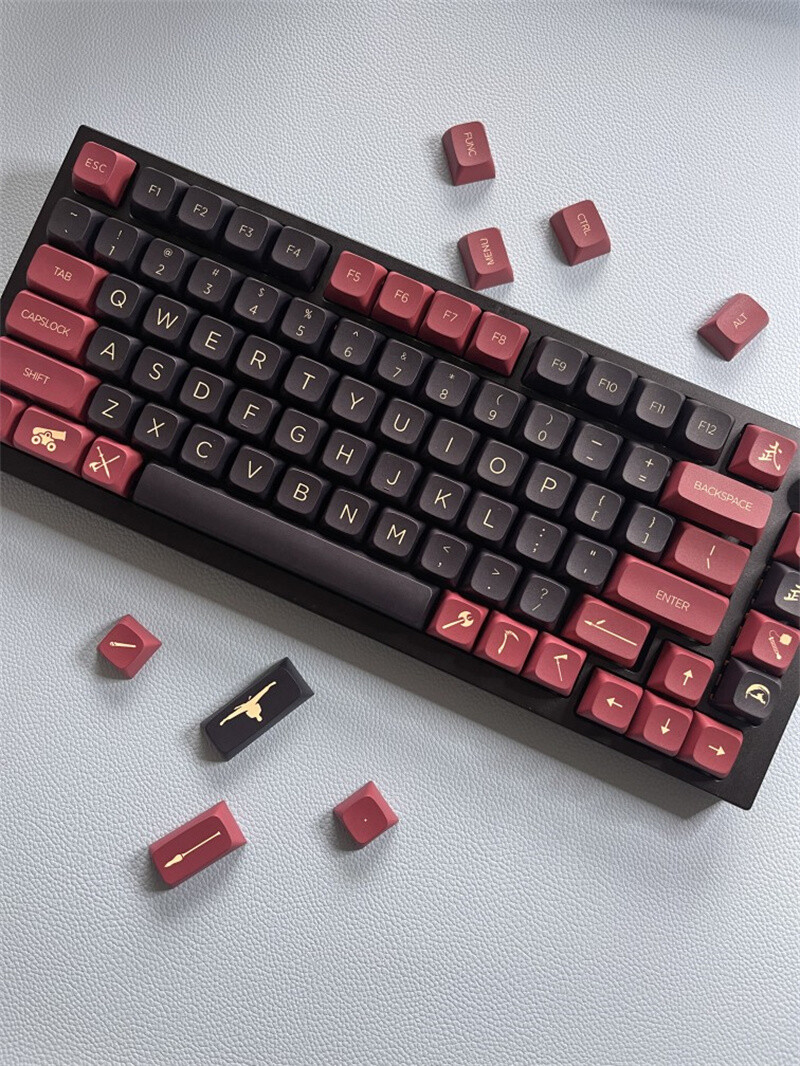 Red Samurai PBT Mechanical keyboard keycaps 135PCS For XDA