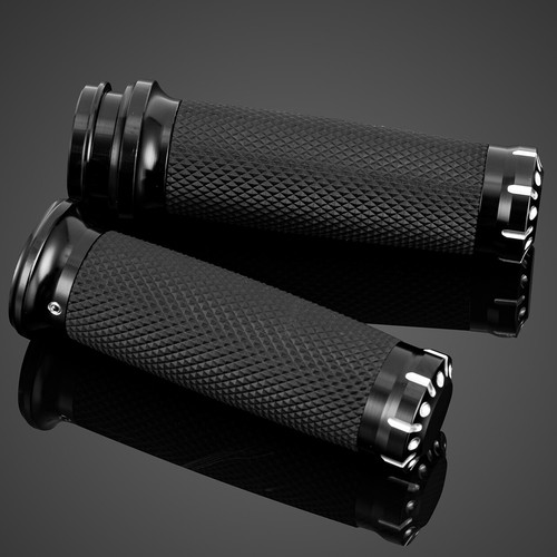 Black 1" Electronic Throttle Handle Bar Hand Grips For Harley Touring Road Glide - Bild 1 von 20