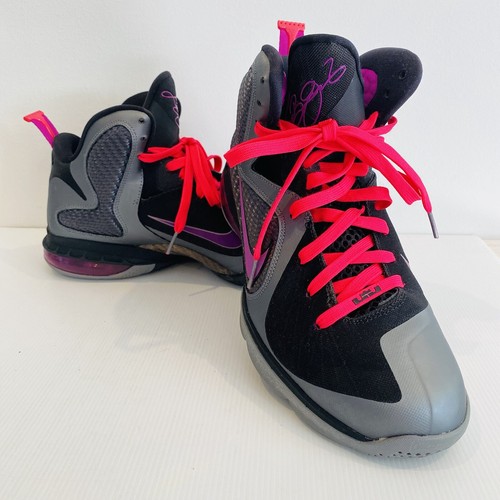 Nike Lebron 9 Sneakers Size 10.5 Miami Nights Grey Black Grape Cherry Basketball