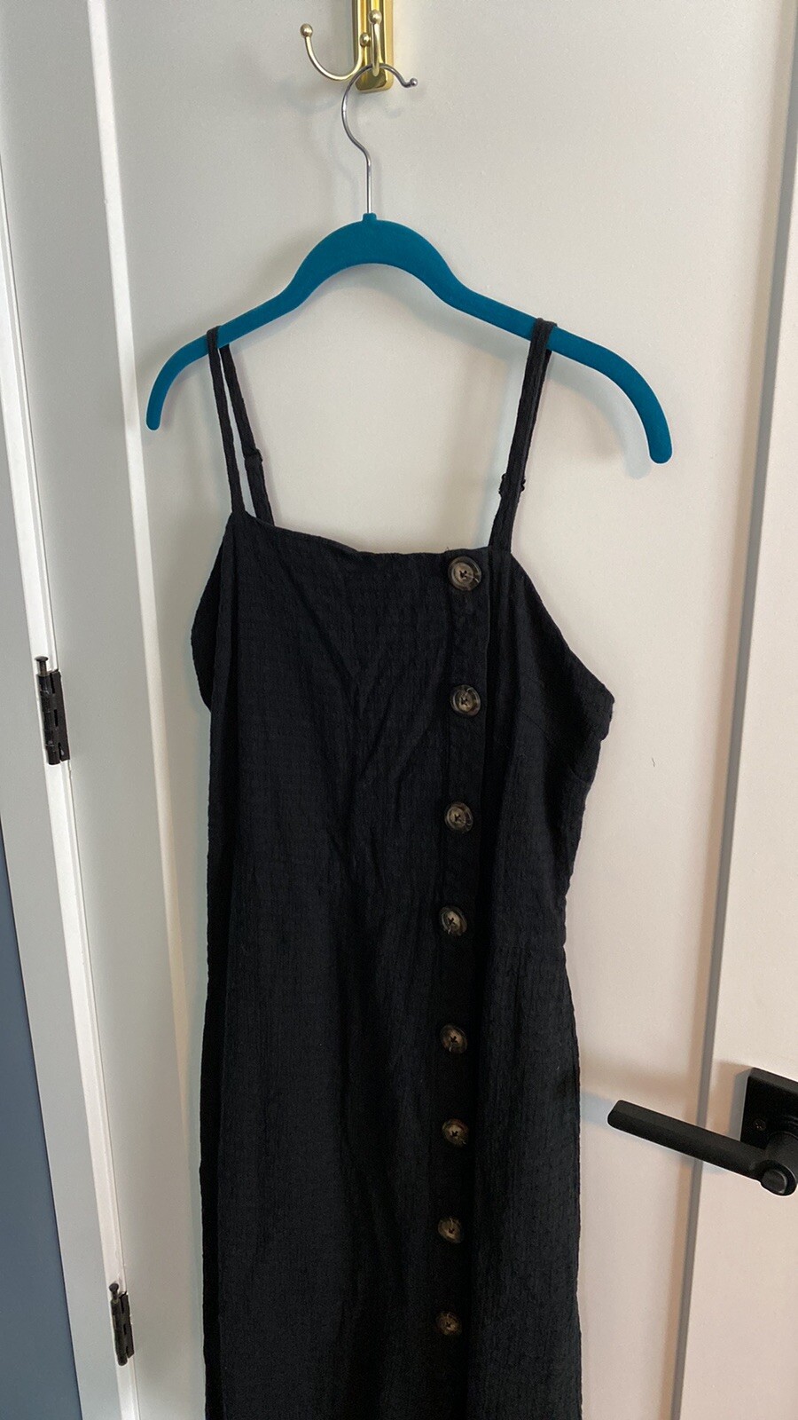 Black Cotton Universal Thread Button Down Dress M… - image 5