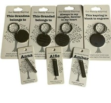 OUR FAMILY KEYRING PERSONALISED METAL NAME TAGS TO HANG ON KEYRING BAG CHARM