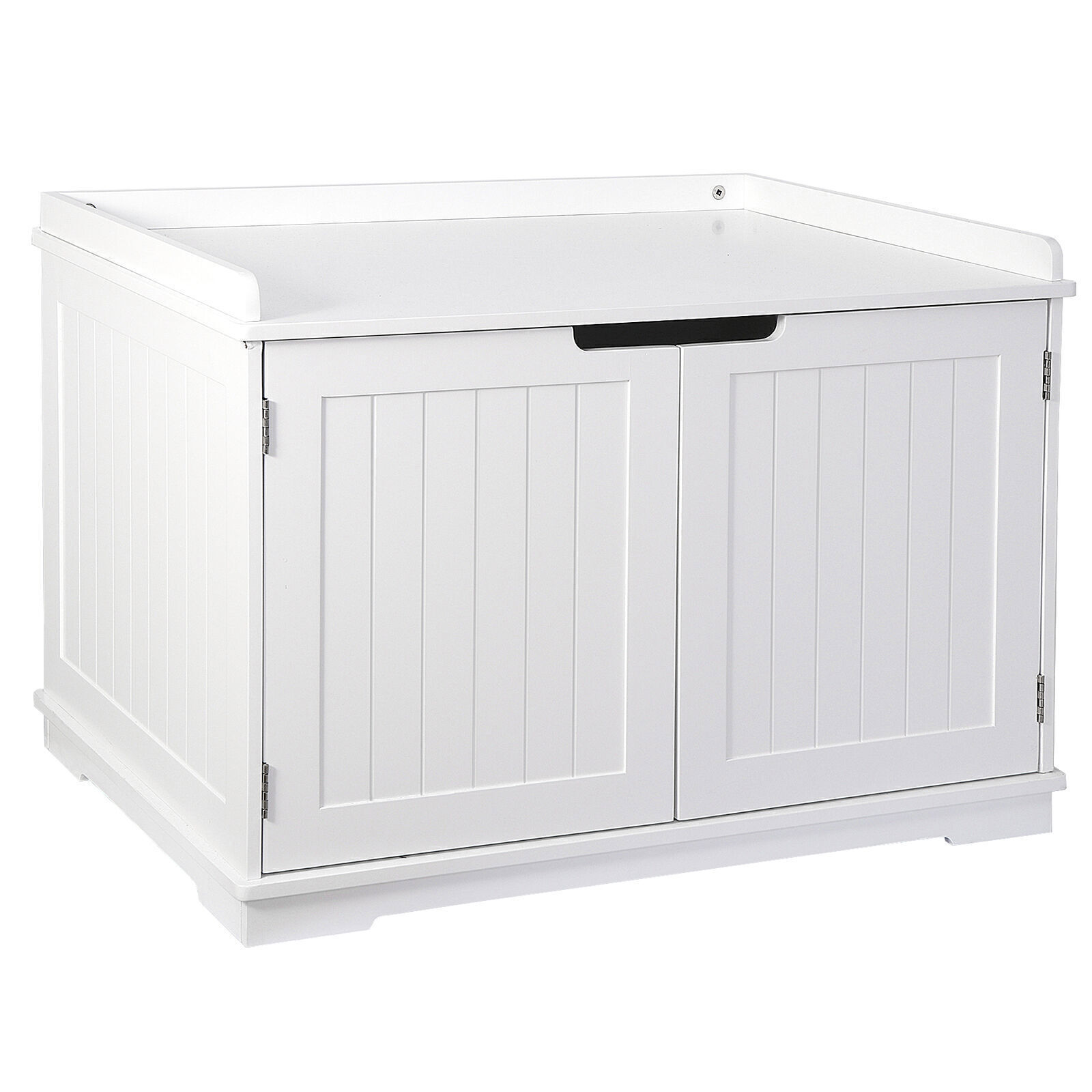 Litter Box Cover with Sturdy Wooden Structure Spacious Storage Bathroom Washroom