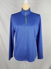 REI OXT Women's Hiking Outdoor Sporty Travel Blue 1/4 Zip Knit Pullover sz M