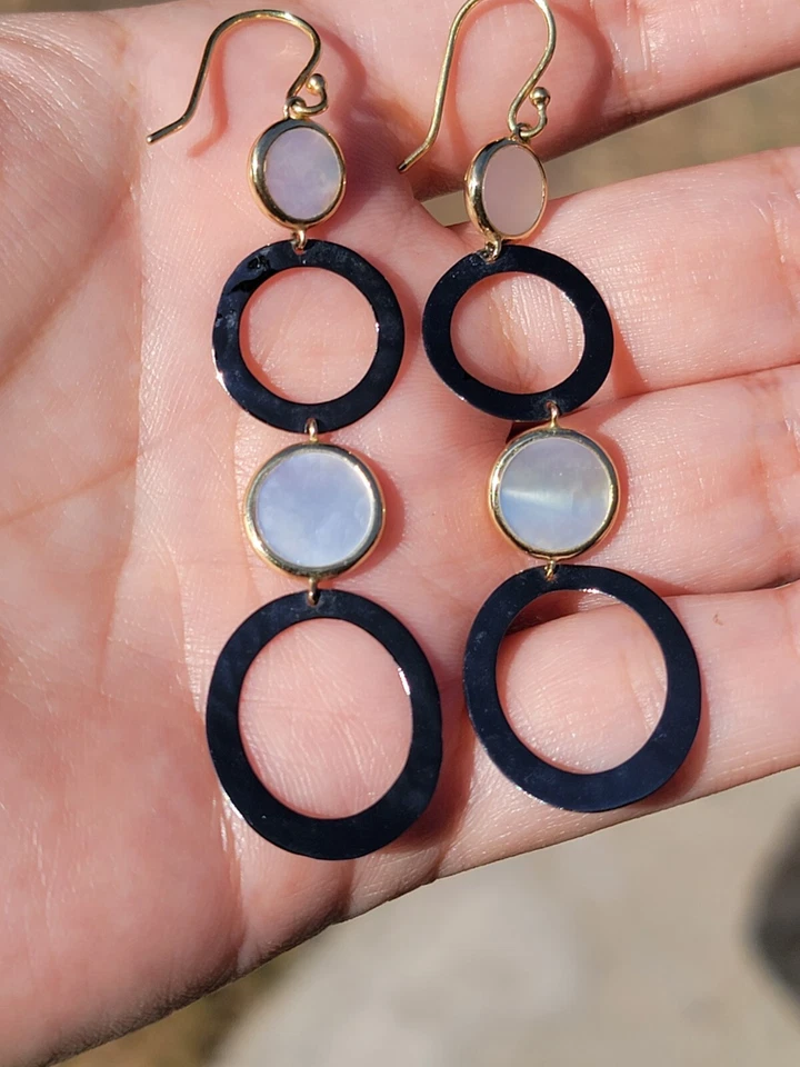 Серьги из желтого золота 18 карат и чистого серебра с перламутром IPPOLITA - Изображение 4 из 4