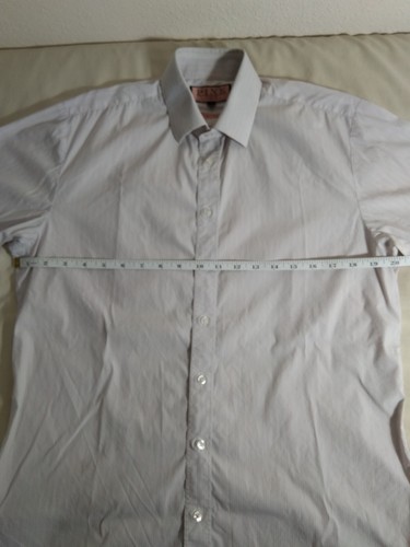 Thomas Pink Super Slim Button Shirt Men's 15.5/39 Medium Pink Striped Cotton LS - Picture 7 of 11