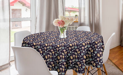 Runde Tischdecke Ausschnitt Muster der Blumen