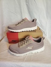 Skechers Women's Shoes Go Walk Travel-Fun Journey Sneakers Taupe/Coral 8 U.S.