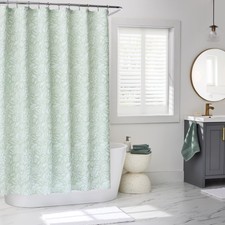 Floral Matelasse Shower Curtain, Green, Polyester, Recycled Poly, 72 W x 72 L