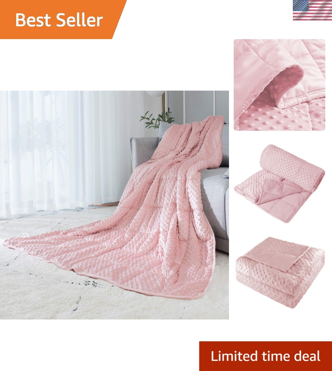 Reversible All-Season Weighted Blanket in Luxury Velvet for Warmth or Cooling Comfort-image