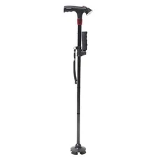 NEW Lightweight Folding Cane with LED Flashlight Flexible Cane Tip, EXTRA Handle