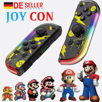 Joy Con Controller mit LED, Wireless Gamepad 2er Set für Nintendo Switch Neu