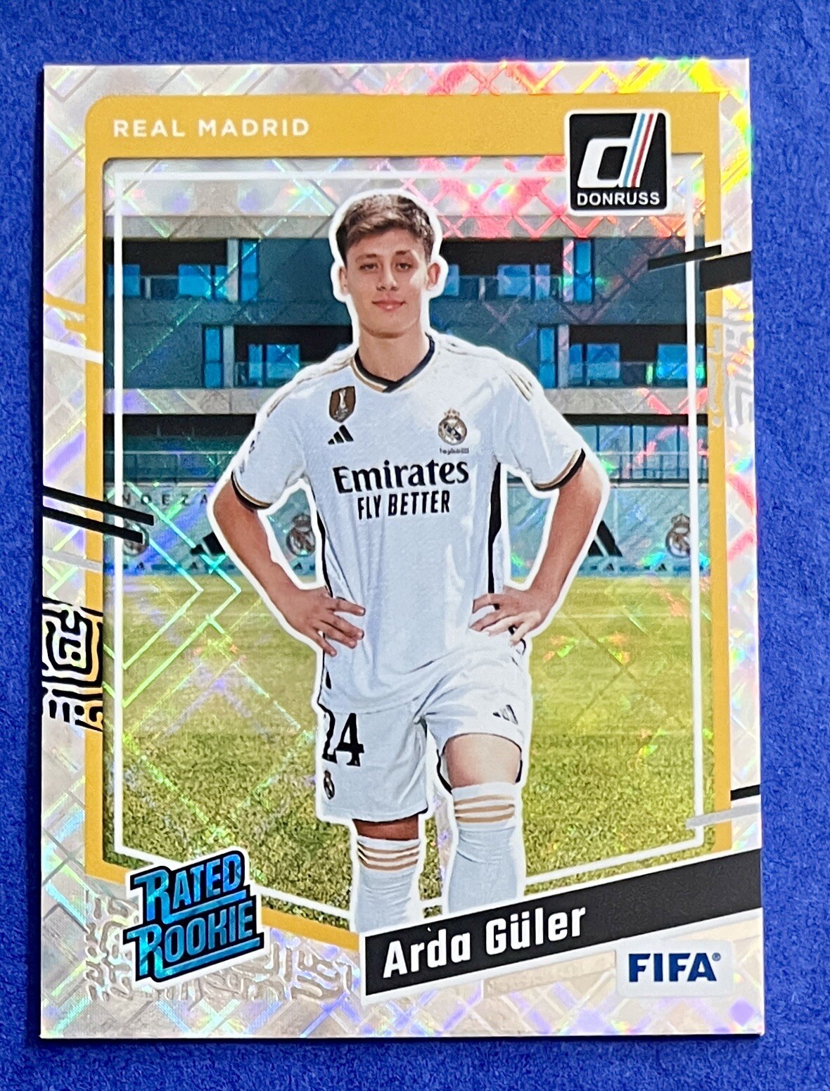 Arda Guler 2023-24 Donruss FIFA DIAMOND PARALLEL RATED ROOKIE #184 REAL MADRID