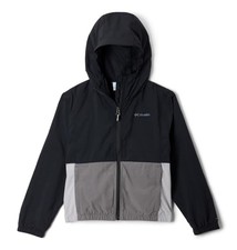 COLUMBIA GIRLS' TABOR TRAIL WINDBREAKER MEDIUM BLACK/COLUMBIA GREY/CITY GREY