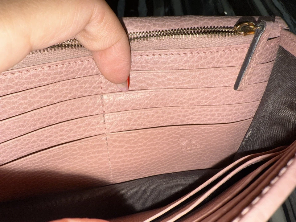 Authentic Gently Worn Pink Gucci Wallet On Chain - Image 3 of 4