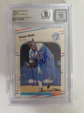David Wells Signed 1988 Fleer Update Rc Rookie Card COA BAS Beckett Auto 10. rookie card picture